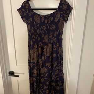 Cozy casual off the shoulder maxi dress, purple, L